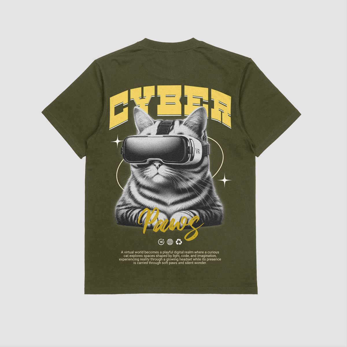 the eclipse & co. "cyber paws" oversized t shirt