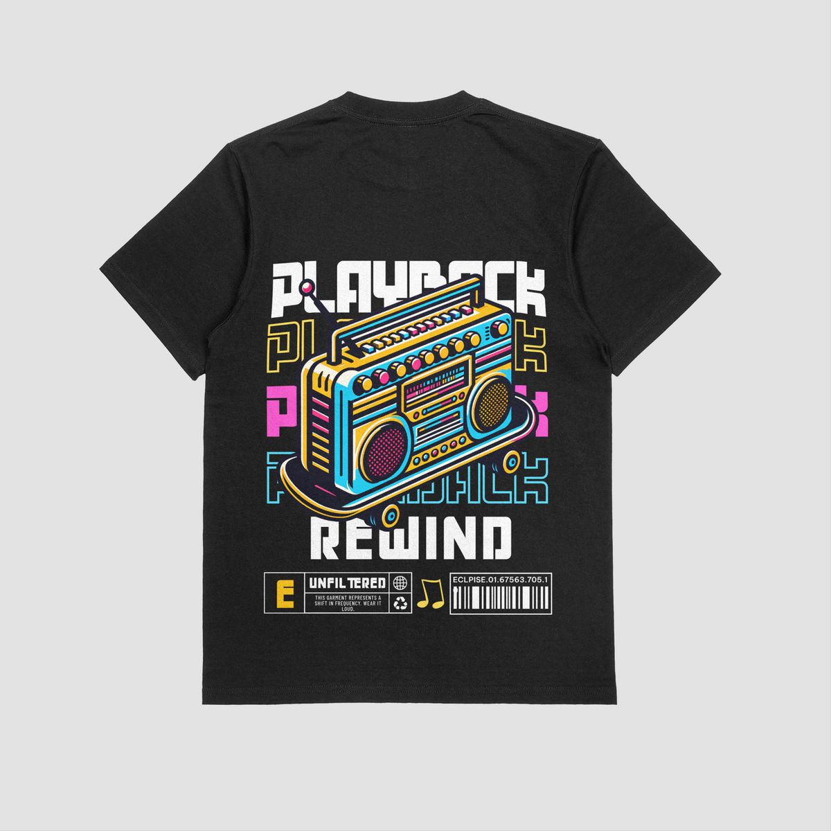 the eclipse & co. "playback" oversized t shirt the eclipse & co. "playback" oversized t shirt